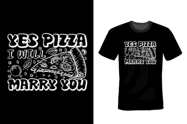 Vector pizza t-shirt ontwerp typografie vintage