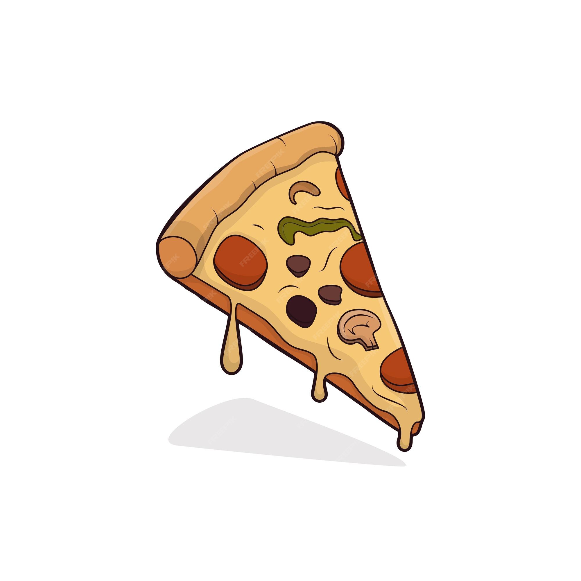 Premium Vector | Pizza template in cartoon design with melted cheese design Premium Vector | Pizza template in cartoon design with melted cheese design