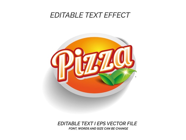 Pizza Text effect vector logo