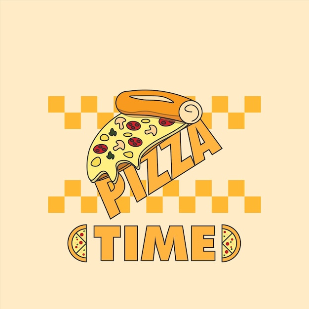 pizza time design vector banner