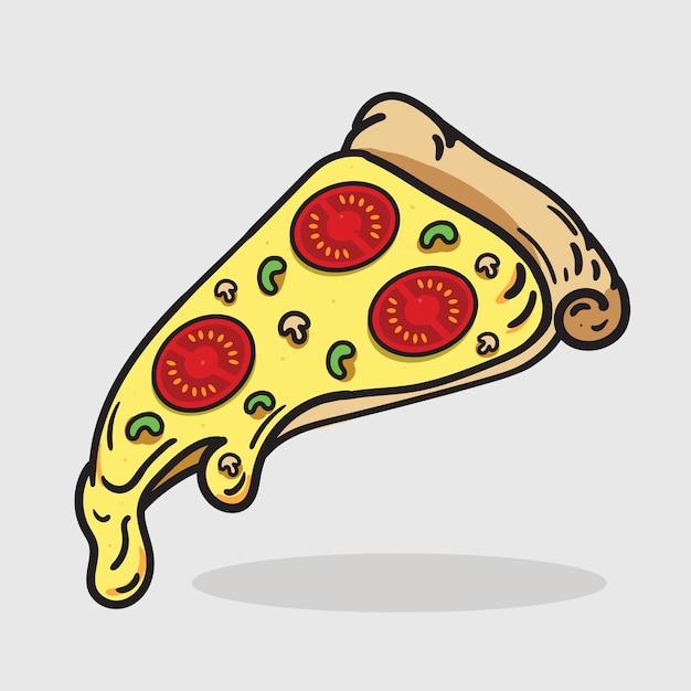 Pizza tomaat en kaas illustratie