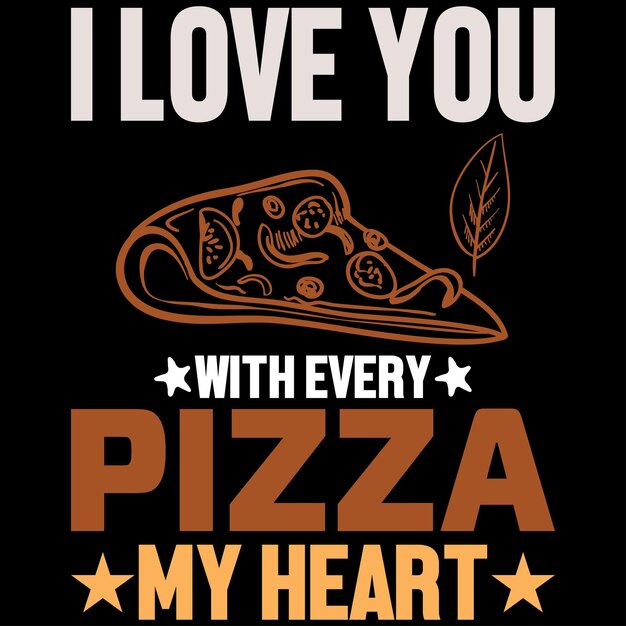 Вектор Дизайн футболки с пиццей