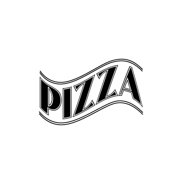 Vector pizza typographic expression pizza typo logo