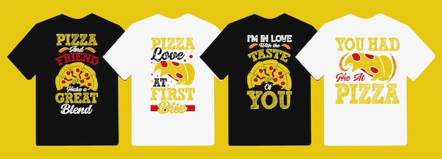 Вектор Типографские иллюстрации для пиццы с цитатами для футболок и товаров