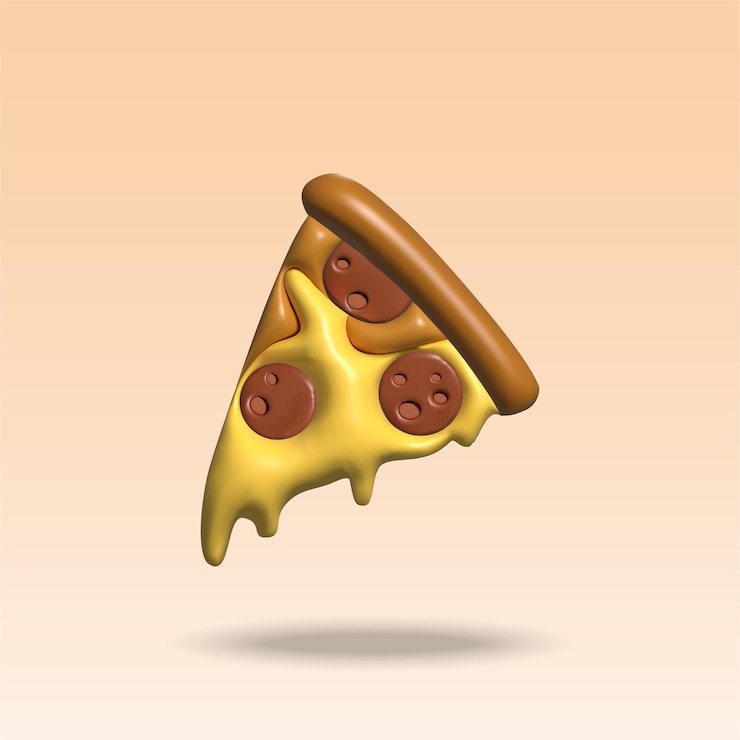 Vector pizza vector 3d illustration pizza slice 3d icon