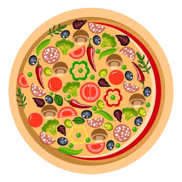 Pizza.Vector イラスト。