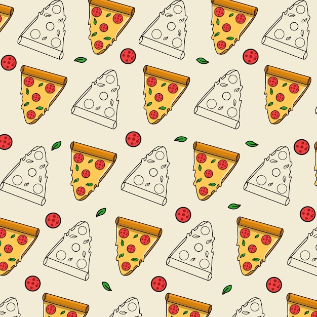 pizza vector pattern background