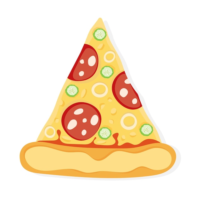 Pizza vectorillustratie Pizza op een witte achtergrond