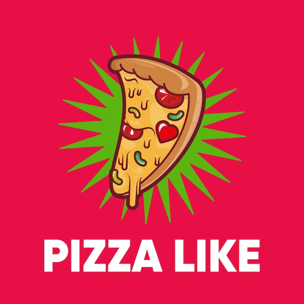 Пицца яркий векторный дизайн логотипа поп-арт обои