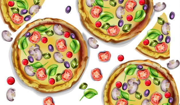 Pizza  watercolor