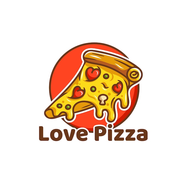 Pizza with heart love pepperoni doodle sketch hand drawn cartoon icon vector illustration sticker logo