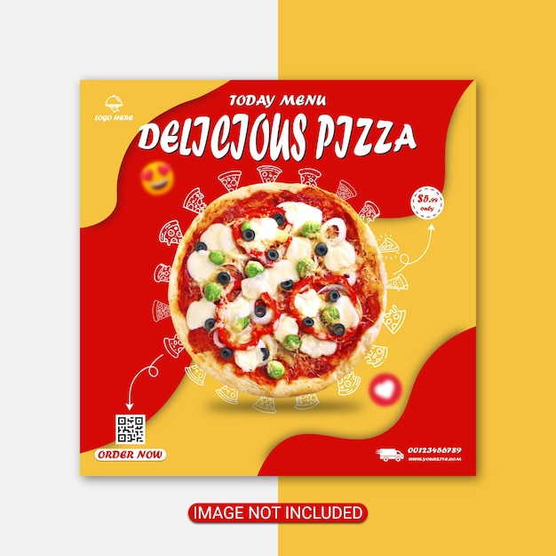 Pizzabanneradvertenties en fastfoodmenu speciaal ontwerp premium vector