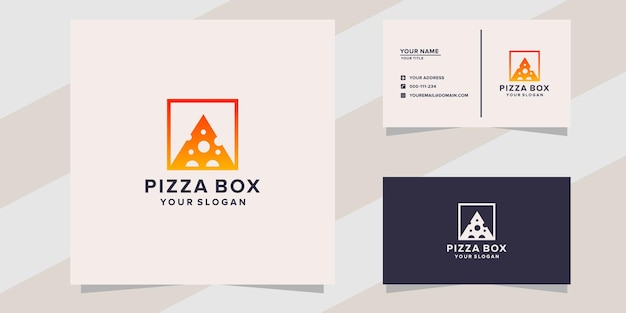 Pizzadoos logo en visitekaartjesjabloon