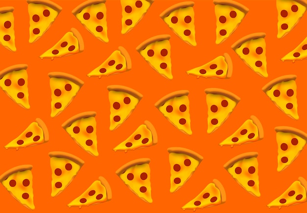 Pizzapatroon Pizzaplak naadloos patroon Vector illustratie banner briefkaart