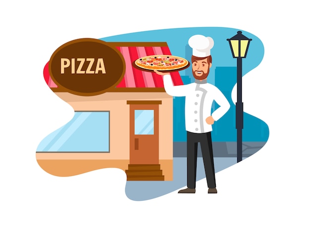 Vector pizzeria cartoon