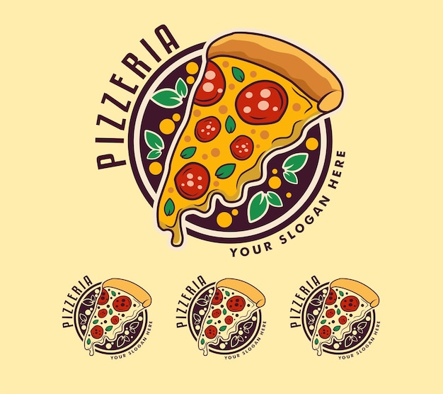 Pizzeria logo embleem sticker badges banner vector illustratie goed voor Italiaans restaurant