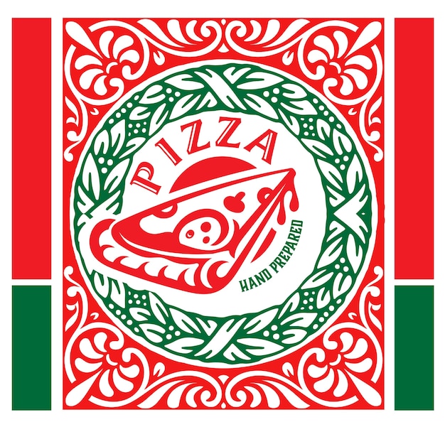 Логотип ресторана пиццерии в винтажном стиле.