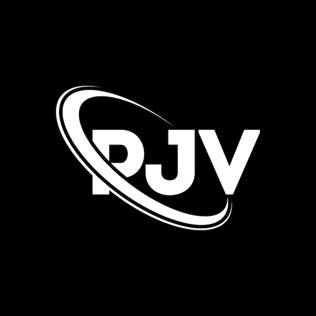 PJV logo PJV brief PJV letter logo ontwerp Initialen PJV logotype gekoppeld aan cirkel en hoofdletters monogram logotype PJV typografie voor technologiebedrijf en vastgoedmerk