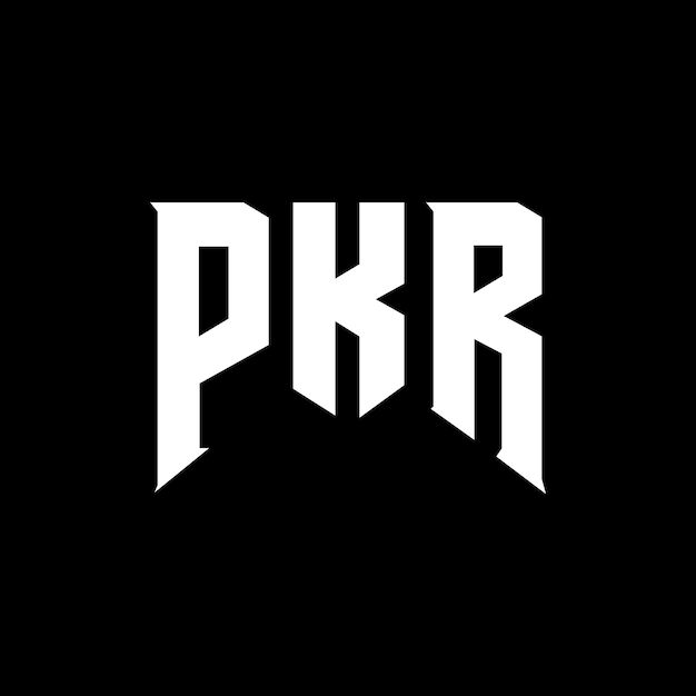 PKR letter logo ontwerp voor technologiebedrijf PKR logo ontwerp zwarte en witte kleurencombinatie PKR logo PKR vector PKR ontwerp PKR icoon PKR alfabet PKR typografie logo ontwerp