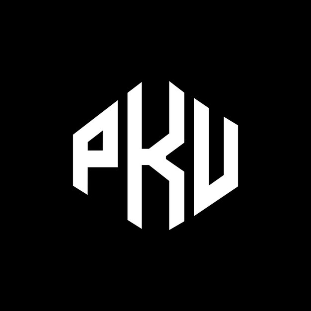 Дизайн логотипа pku с буквой с формой многоугольника pku полигона и куба дизайн логотипа пку шестиугольник вектор логотипа шаблон белого и черного цвета пку монограмма бизнес и логотип недвижимости