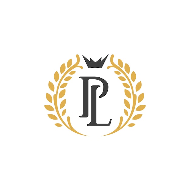 Vector pl brieven vector monogram business logo sjabloon