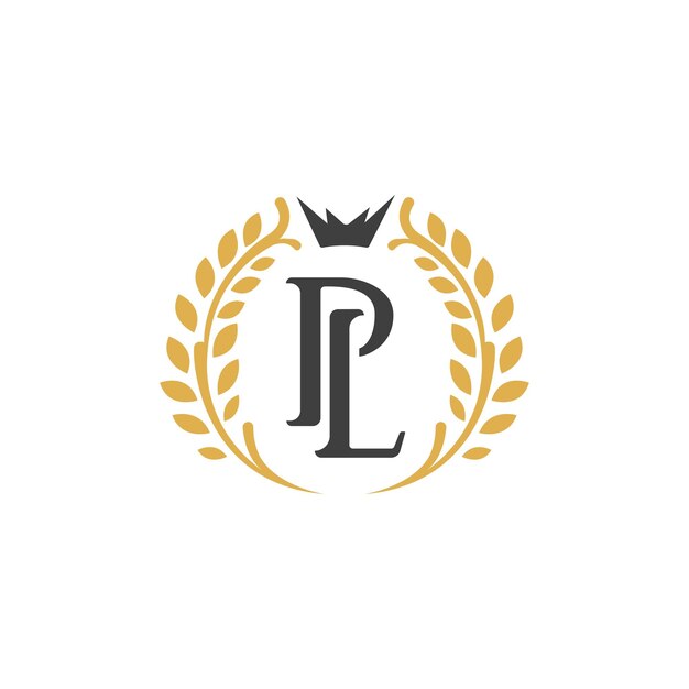 PL 文字ベクトル モノグラム ビジネス ロゴのテンプレート