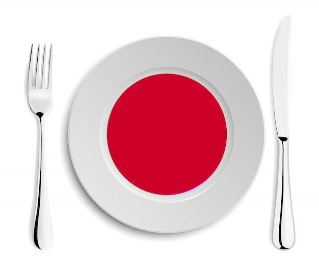 Plaat met vlag van japan