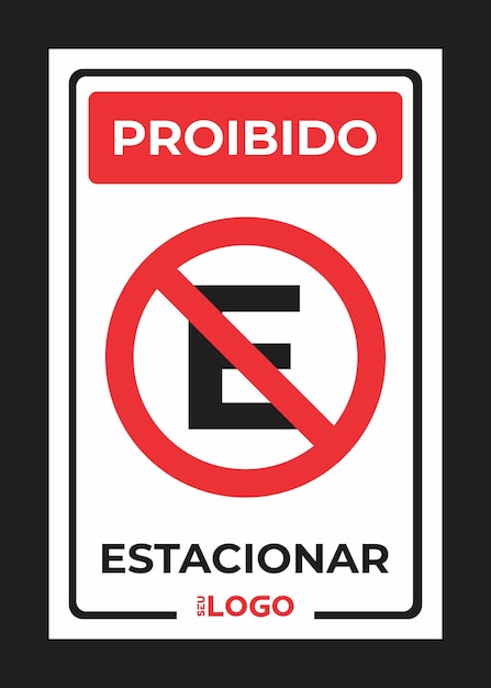 Vector placa proibido estacionar