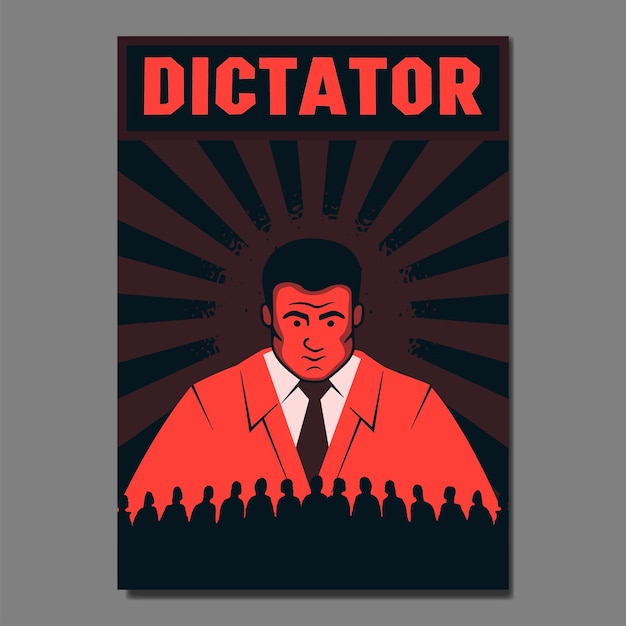 Vector a placardr with a politician looking at a crowd a symbol of dictatorship totalitarianism and autocracy