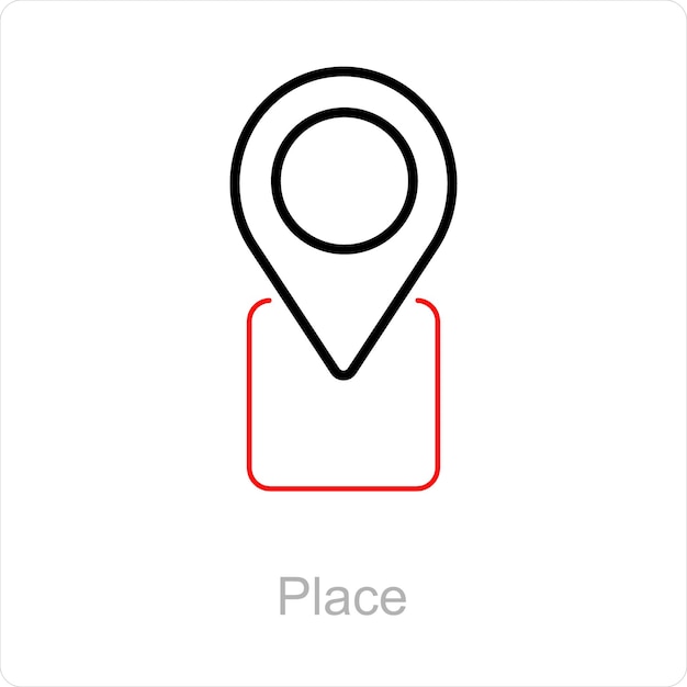 Place and pin icon concept