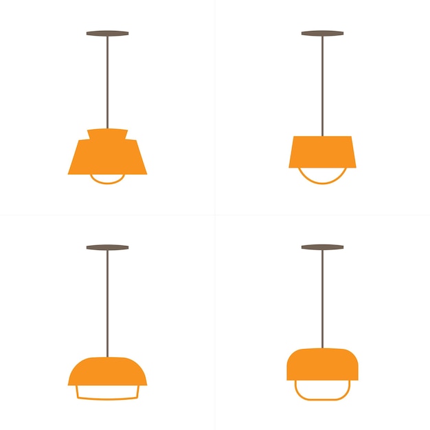 Vector plafondlamp pictogramserie platte ontwerpstijl