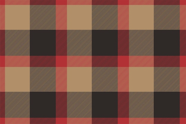 Vector plaid background check seamless pattern in beige vector fabric texture for textile print wrapping paper gift card wallpaper flat design