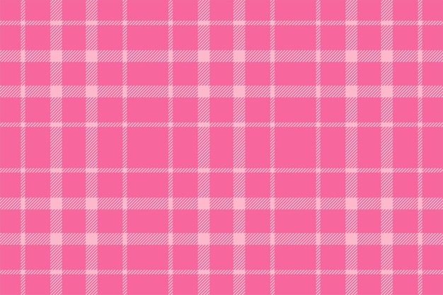 Plaid background, check seamless pattern in pink. Vector fabric texture for textile print, wrapping paper, gift card, wallpaper flat design.