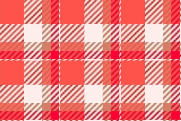 Vector plaid background check seamless pattern in red vector fabric texture for textile print wrapping paper gift card wallpaper flat design