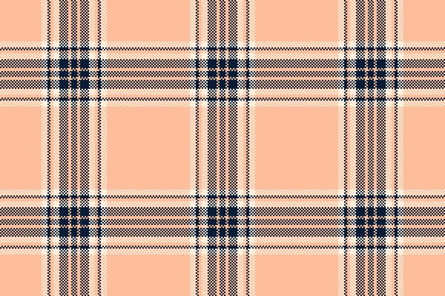 Plaid background textile of tartan pattern check with a vector seamless texture fabric in orange and dark colors