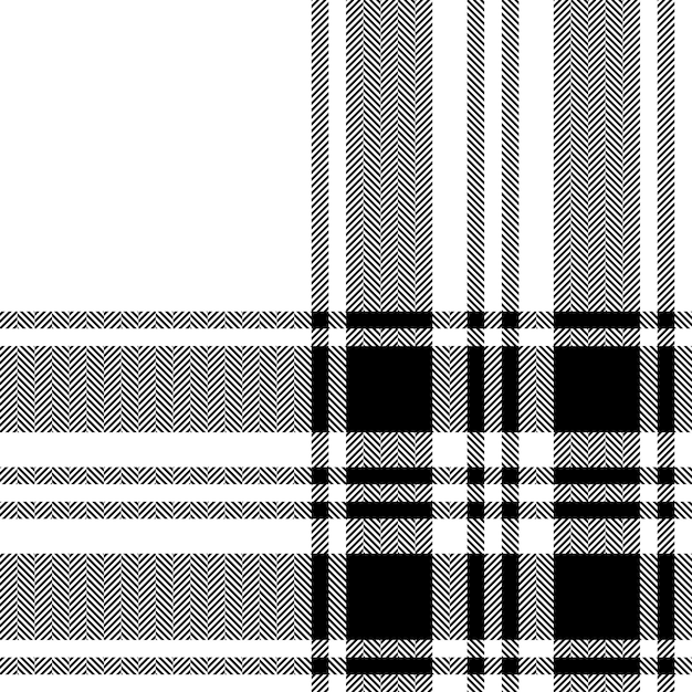 Plaid check patroon zwart wit Naadloze stof textuur Tartan textiel print ontwerp