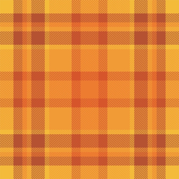 Plaid check pattern in orange and red colors Seamless fabric texture Tartan textile print