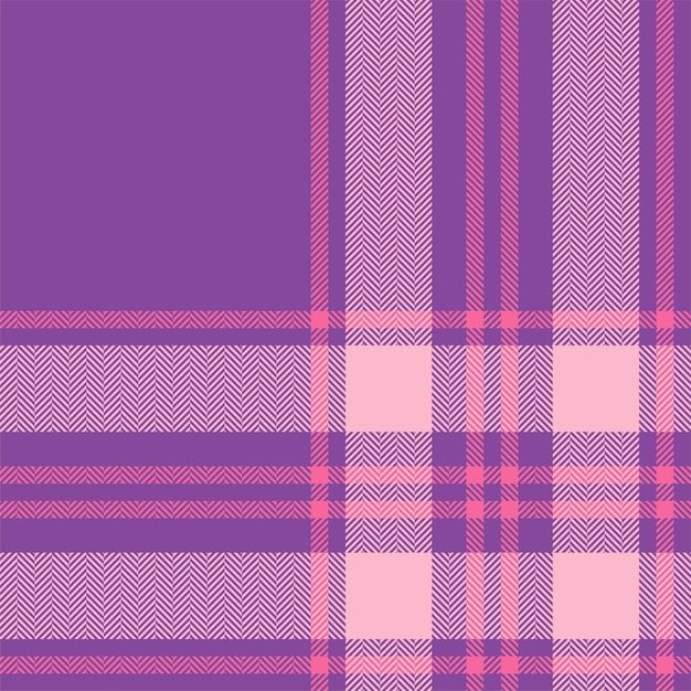 Plaid check pattern in pink Seamless fabric texture Tartan textile print