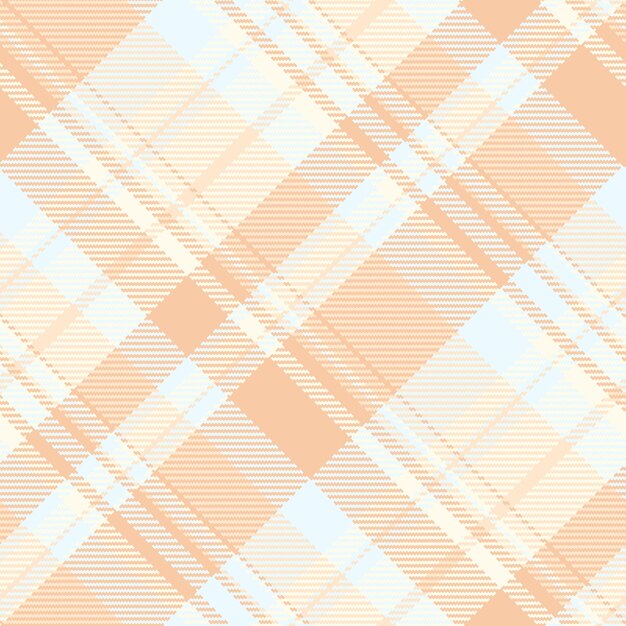 Plaid check pattern of vector texture fabric with a tartan seamless background textile in orange and alice blue colors