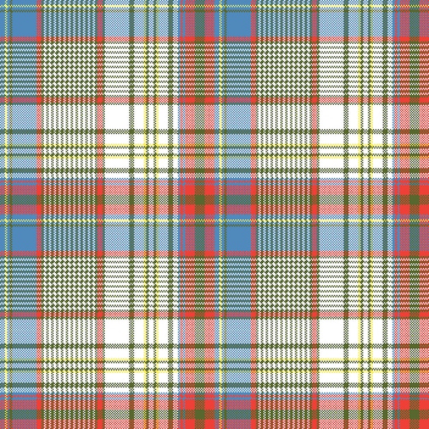 Plaid fabric texture square pixels shirt seamless pattern