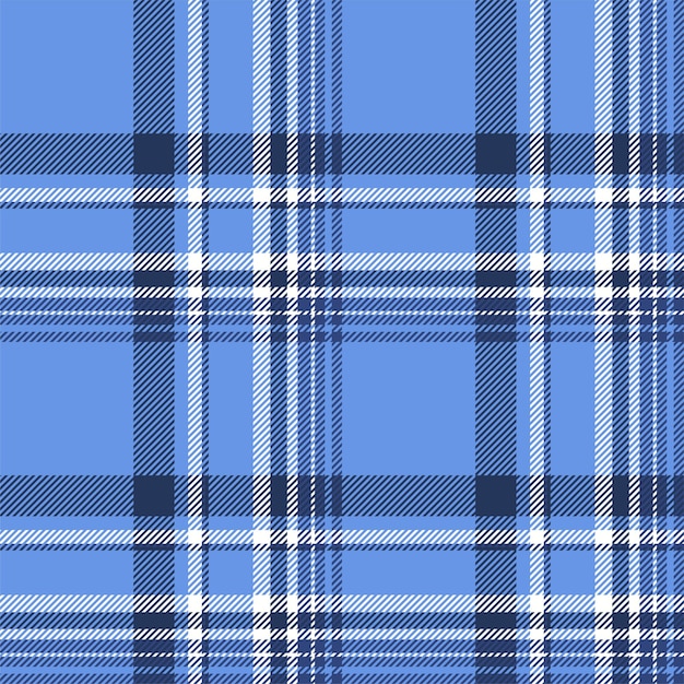 Plaid naadloos patroon in blauw Controleer de textuur van de stof Vector textile print design