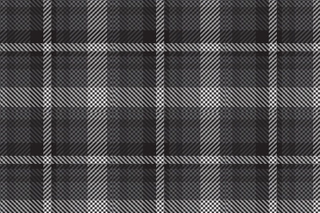 Plaid pattern seamless vector Dark textured tartan check background