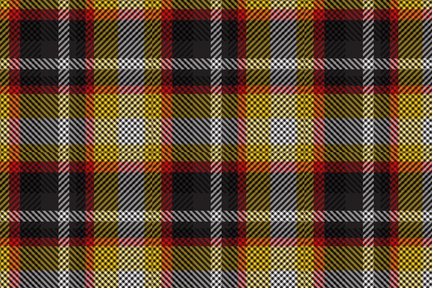 Plaid pattern seamless vector Dark textured tartan check background