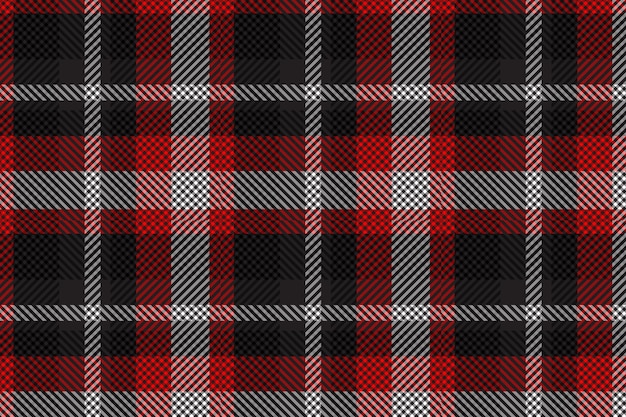 Plaid pattern seamless vector Dark textured tartan check background