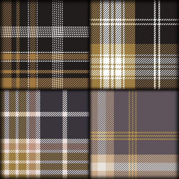 Set di texture con motivo scozzese per abiti da camicia e altri