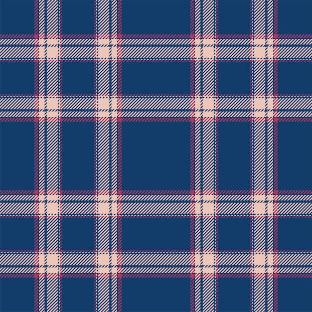 plaid seamless pattern in blue check fabric texture vector textile print design
