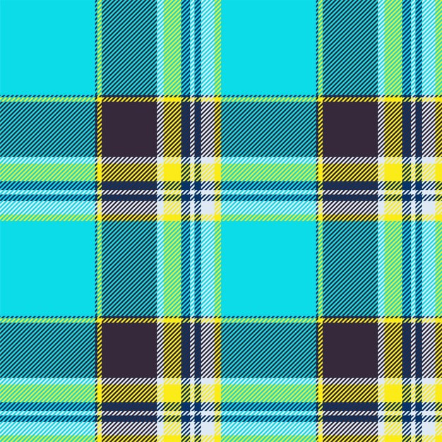 Plaid seamless pattern in blue Check fabric texture Vector textile print design