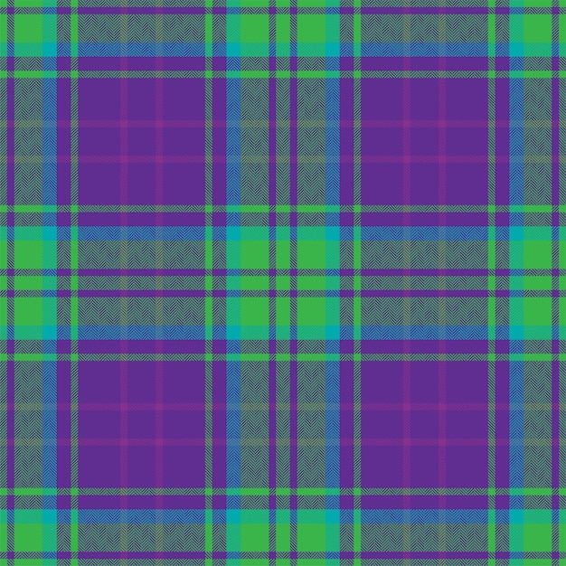 Plaid seamless pattern in blue check fabric texture vector textile print