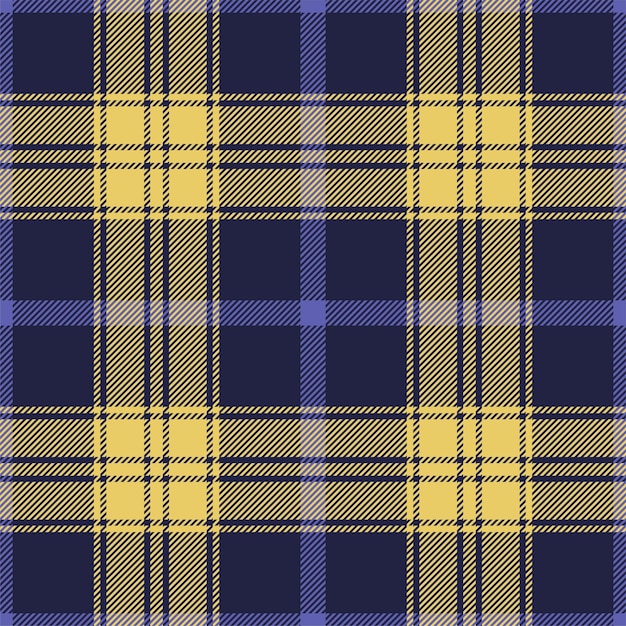 Plaid seamless pattern in blue check fabric texture vector textile print