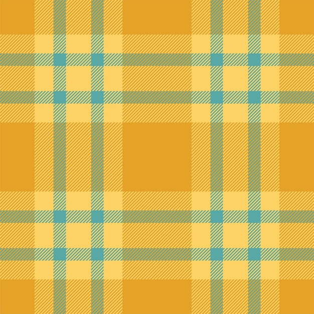 Plaid seamless pattern in orange Check fabric texture Vector textile print